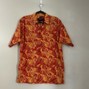 Pete Huntington Bali Collection Button‎ Down Shirt Size L 100% Cotton